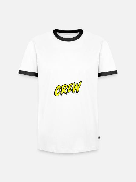 Crew lettering - Men's Ringer Shirt - white/black