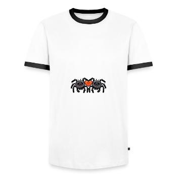 Tarantula Spinne Paar Valentinstag - Männer Kontrast-T-Shirt - Weiß/Schwarz - Vorne - AI Model Female 172 light (172cm) & AI Model Male 178 dark (178cm)