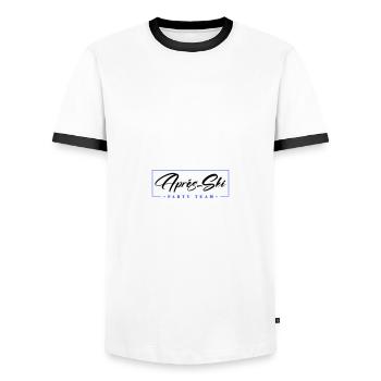 Apres Ski Party Team - Männer Kontrast-T-Shirt - Weiß/Schwarz - Vorne - AI Model Female 172 light (172cm) & AI Model Male 178 dark (178cm)