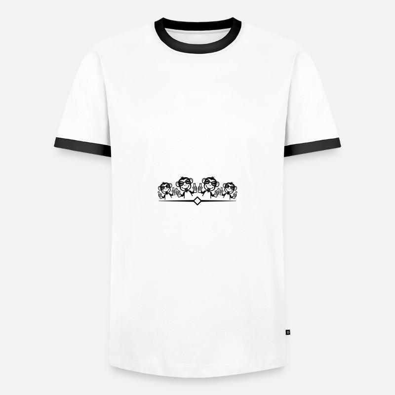 Monkey Party Team Funny - Men's Ringer Shirt - white/black