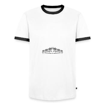 Monkey Party Team - Men's Ringer Shirt - white/black - Front - AI Model Female 172 light (172cm) & AI Model Male 178 dark (178cm)
