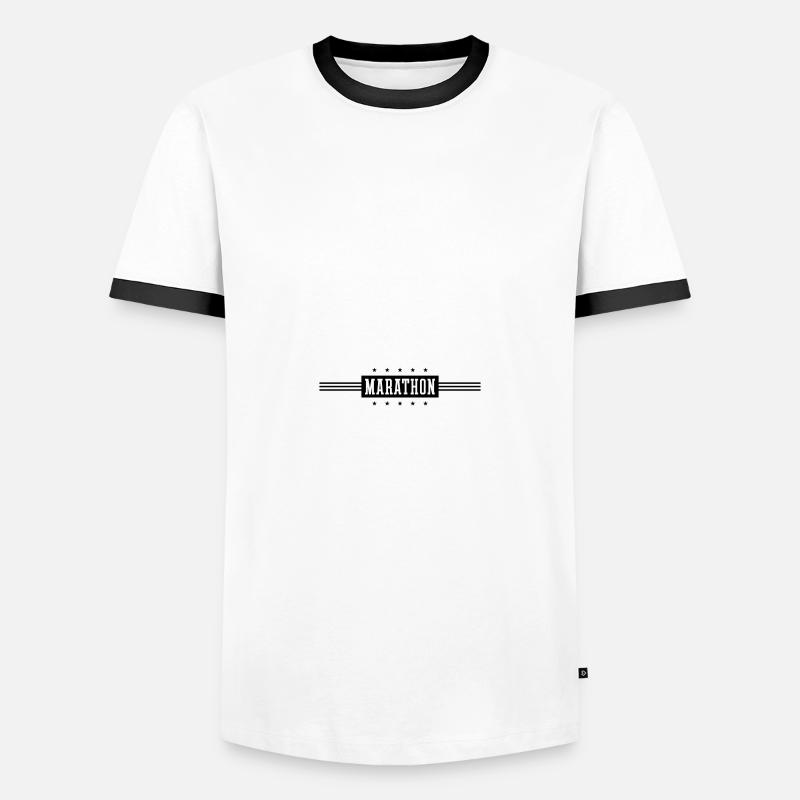 Marathon Running - Men's Ringer Shirt - white/black