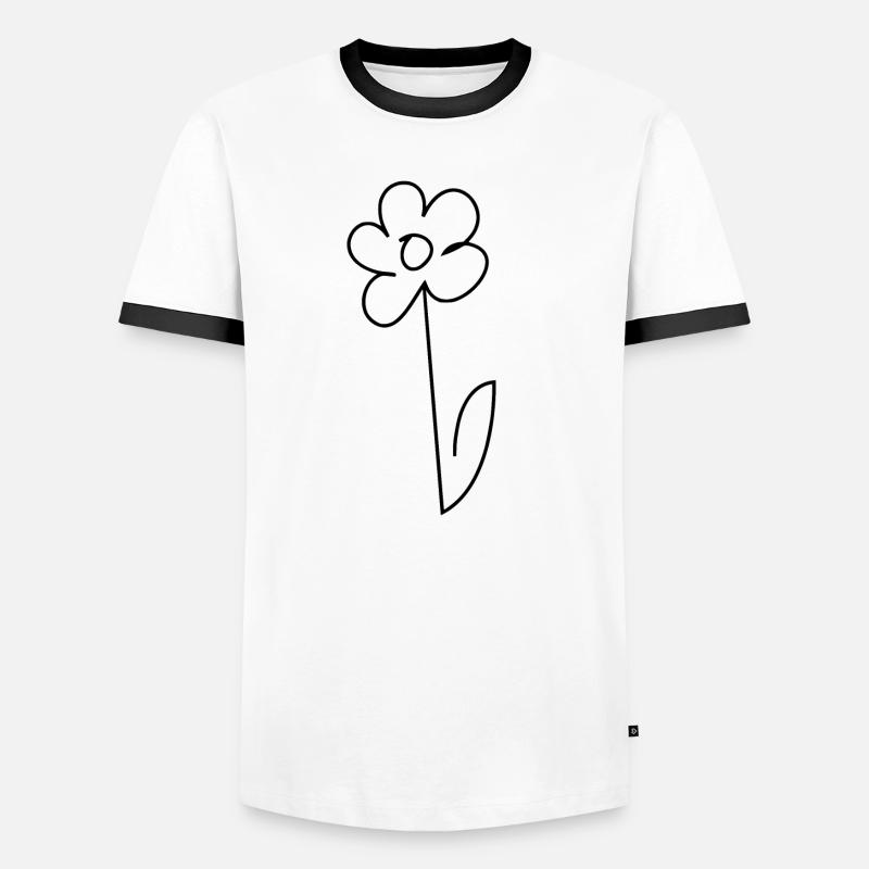 Gänseblümchen - Männer Kontrast-T-Shirt - Weiß/Schwarz