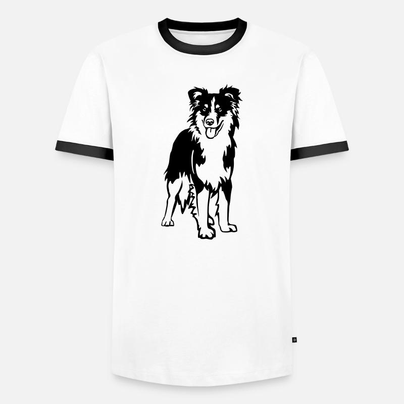 Australian Shepherd - Men's Ringer Shirt - white/black