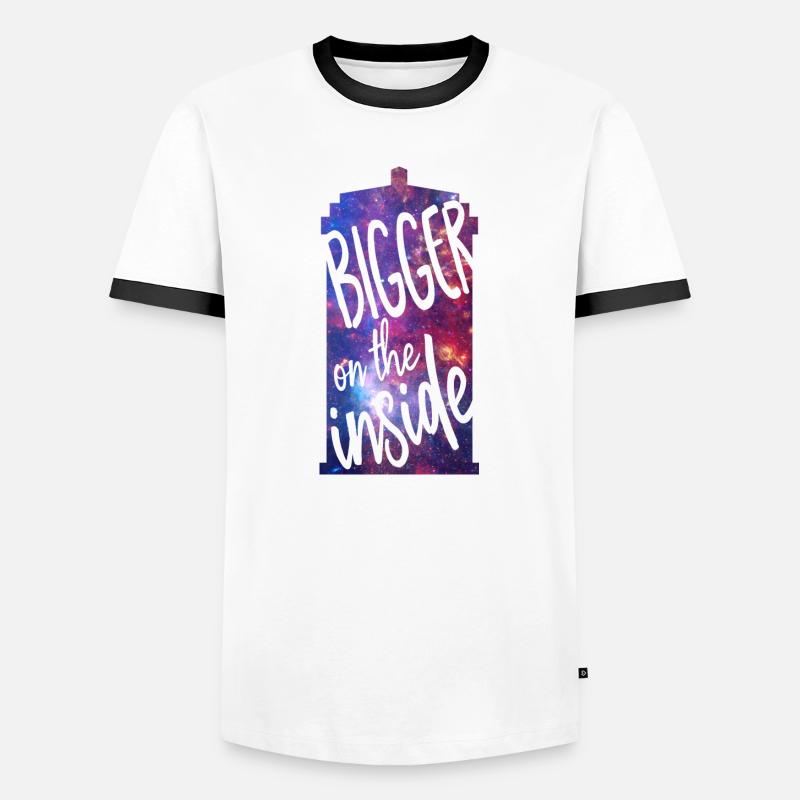 Bigger on the inside - Men's Ringer Shirt - white/black