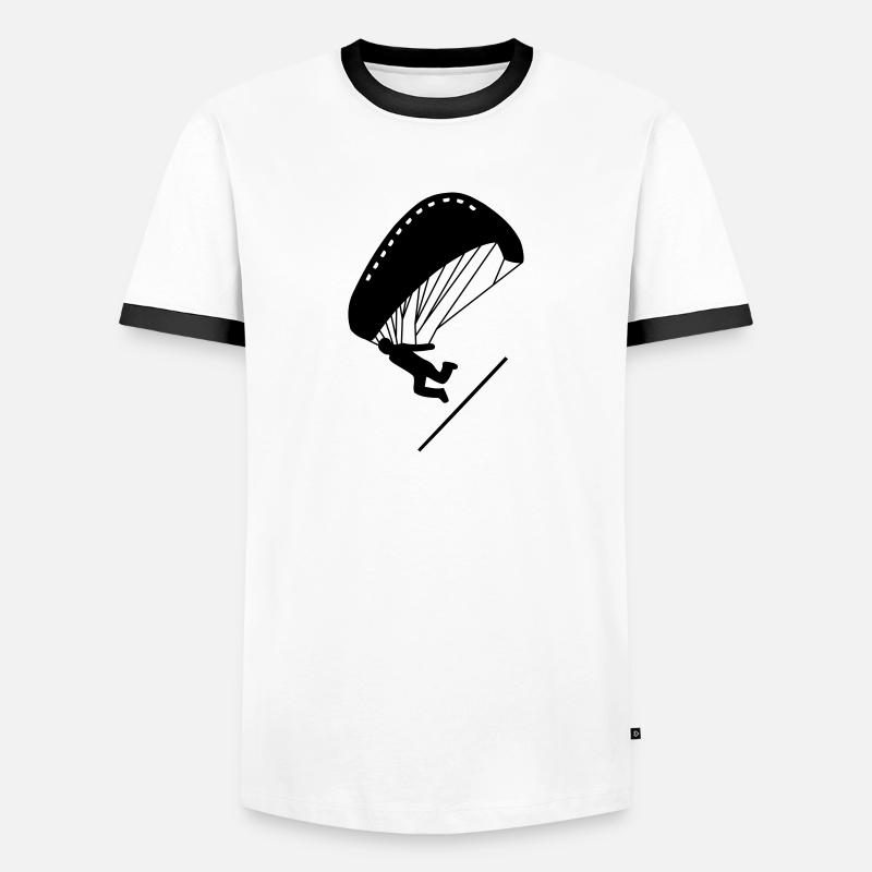 Launch. Gleitschirm. - Männer Kontrast-T-Shirt - Weiß/Schwarz