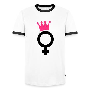 prinzessin - Männer Kontrast-T-Shirt - Weiß/Schwarz - Vorne - AI Model Female 172 light (172cm) & AI Model Male 178 dark (178cm)