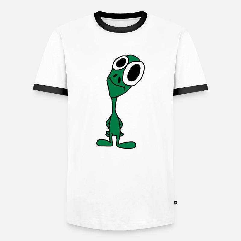 Mr. Alien - Männer Kontrast-T-Shirt - Weiß/Schwarz