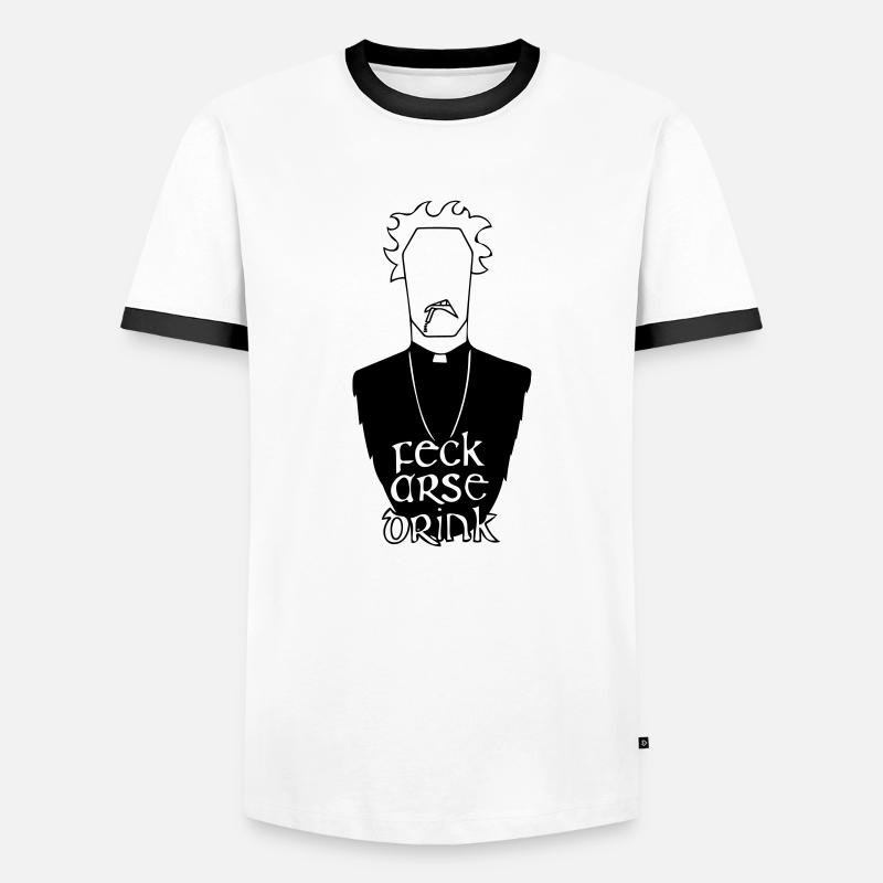 Fr. Jack Hackett - Men's Ringer Shirt - white/black