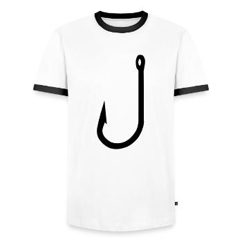 hook - Men's Ringer Shirt - white/black - Front - AI Model Female 172 light (172cm) & AI Model Male 178 dark (178cm)