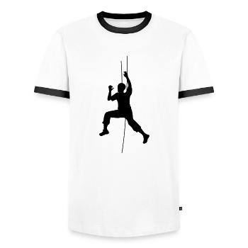 alpinisme escalade montagnes sport hobby freize - T-shirt contrasté Homme - blanc/noir - Devant - AI Model Female 172 light (172cm) & AI Model Male 178 dark (178cm)