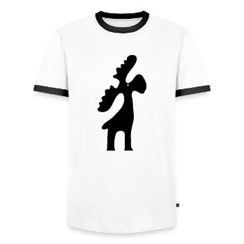 Elch Weihnachten - Männer Kontrast-T-Shirt - Weiß/Schwarz - Vorne - AI Model Female 172 light (172cm) & AI Model Male 178 dark (178cm)