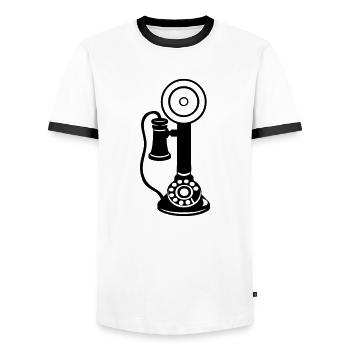 vieux telephone phone 2 - T-shirt contrasté Homme - blanc/noir - Devant - AI Model Female 172 light (172cm) & AI Model Male 178 dark (178cm)