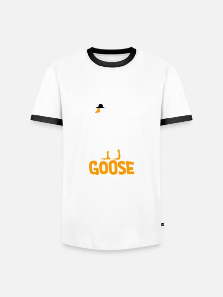 Silly Goose med en hat - Herre kontrast-T-shirt - hvid/sort