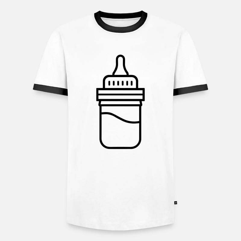 Flasche - Männer Kontrast-T-Shirt - Weiß/Schwarz