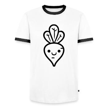 Carotte - T-shirt contrasté Homme - blanc/noir - Devant - AI Model Female 172 light (172cm) & AI Model Male 178 dark (178cm)