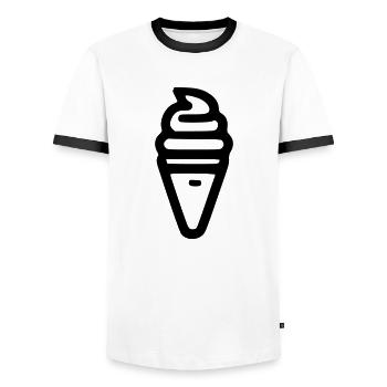 Glace - Men's Ringer Shirt - white/black - Front - AI Model Female 172 light (172cm) & AI Model Male 178 dark (178cm)
