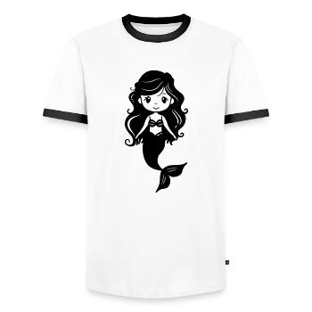 Mermaid - Men's Ringer Shirt - white/black - Front - AI Model Female 172 light (172cm) & AI Model Male 178 dark (178cm)