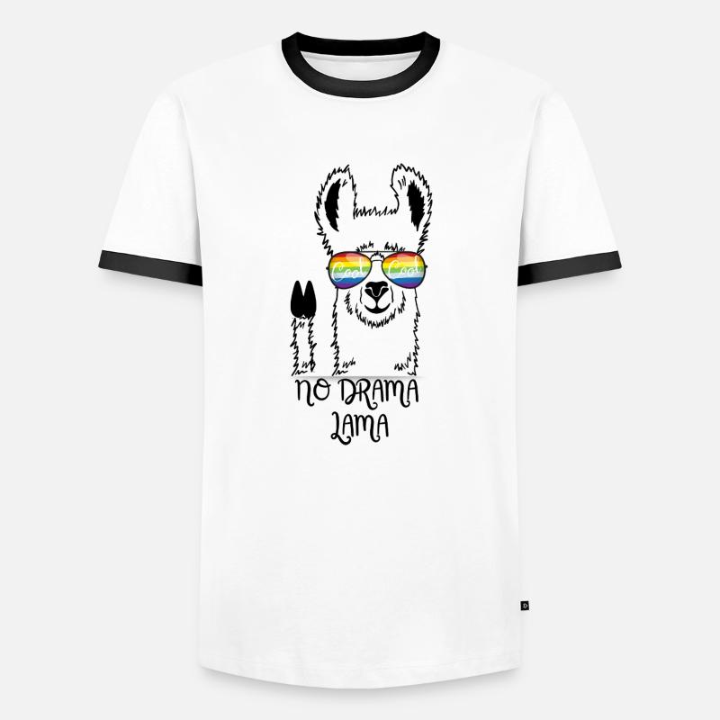 No Drama Lama - Men's Ringer Shirt - white/black