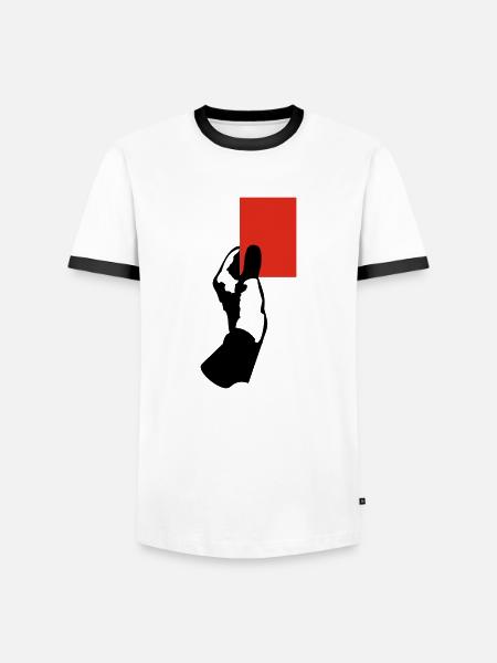 Rote Karte! - Männer Kontrast-T-Shirt - Weiß/Schwarz