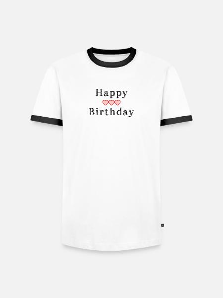 HAPPY BIRTHDAY. ANNIVERSARY. - Men's Ringer Shirt - white/black