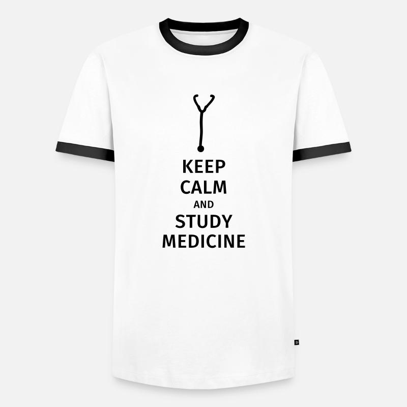 keep calm and study medicine - Männer Kontrast-T-Shirt - Weiß/Schwarz