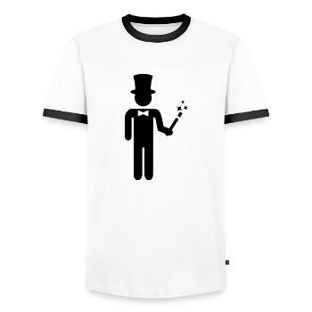 Magician - Men's Ringer Shirt - white/black - Front - AI Model Female 172 light (172cm) & AI Model Male 178 dark (178cm)