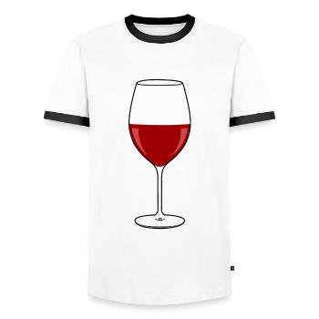 Weihnachten - Rotwein - Weinliebhaber - Männer Kontrast-T-Shirt - Weiß/Schwarz - Vorne - AI Model Female 172 light (172cm) & AI Model Male 178 dark (178cm)