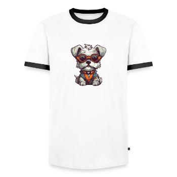 dog lover - Männer Kontrast-T-Shirt - Weiß/Schwarz - Vorne - AI Model Female 172 light (172cm) & AI Model Male 178 dark (178cm)