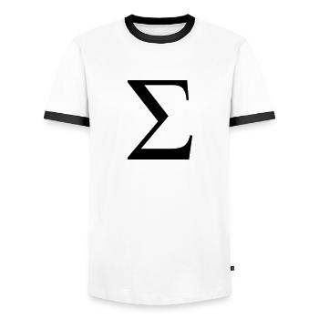 Sigma - Men's Ringer Shirt - white/black - Front - AI Model Female 172 light (172cm) & AI Model Male 178 dark (178cm)