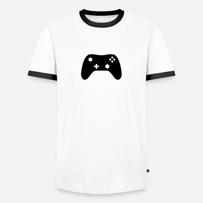 Controller - Men's Ringer Shirt - white/black