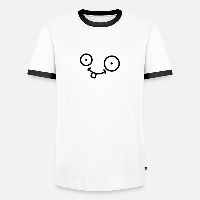 Funny Comic Face - T-shirt contrasté Homme - blanc/noir