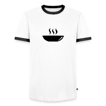 Soup - T-shirt contrasté Homme - blanc/noir - Devant - AI Model Female 172 light (172cm) & AI Model Male 178 dark (178cm)
