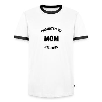 Promu maman - T-shirt contrasté Homme - blanc/noir - Devant - AI Model Female 172 light (172cm) & AI Model Male 178 dark (178cm)