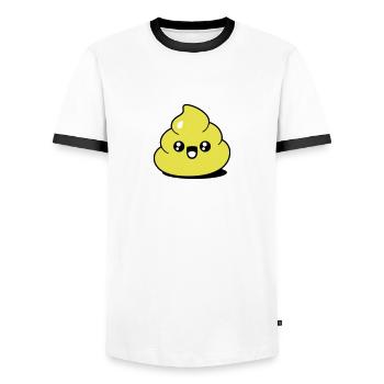 Lustiger Kack - Männer Kontrast-T-Shirt - Weiß/Schwarz - Vorne - AI Model Female 172 light (172cm) & AI Model Male 178 dark (178cm)