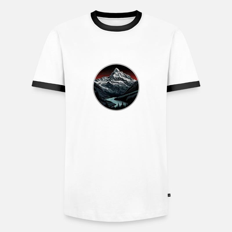 Schweizer Berge - Männer Kontrast-T-Shirt - Weiß/Schwarz
