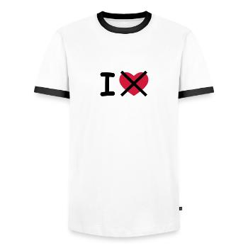 I Hate - T-shirt contrasté Homme - blanc/noir - Devant - AI Model Female 172 light (172cm) & AI Model Male 178 dark (178cm)