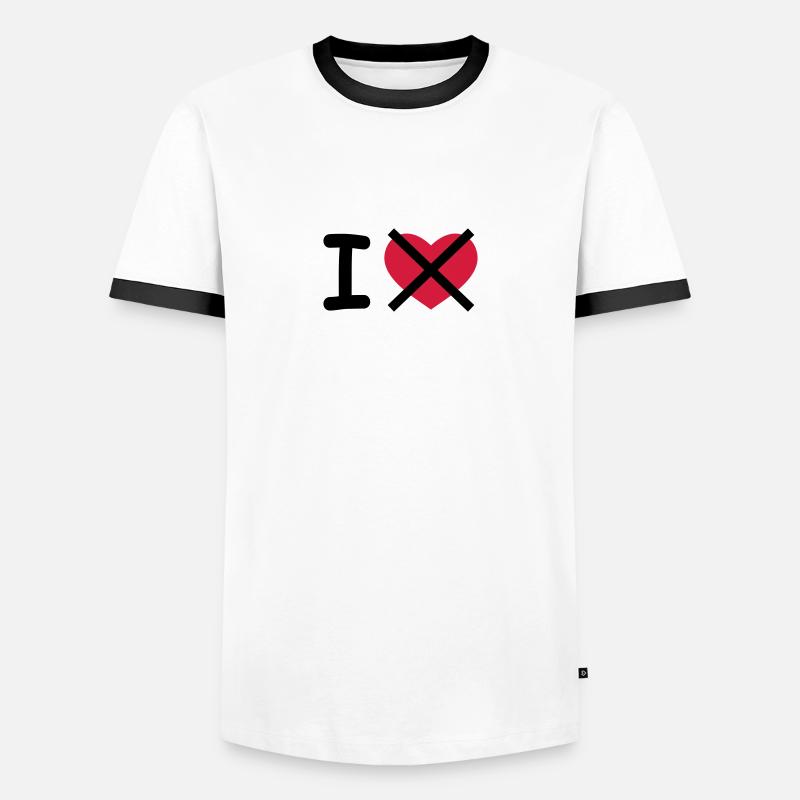 I Hate - T-shirt contrasté Homme - blanc/noir