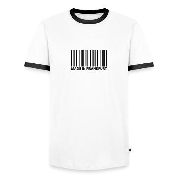 made in frankfurt - Männer Kontrast-T-Shirt - Weiß/Schwarz - Vorne - AI Model Female 172 light (172cm) & AI Model Male 178 dark (178cm)