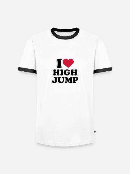 Hochsprung - Männer Kontrast-T-Shirt - Weiß/Schwarz