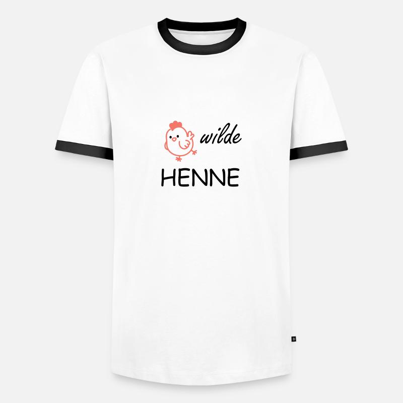 wilde Henne - Männer Kontrast-T-Shirt - Weiß/Schwarz