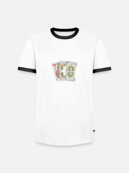 Watten Wattn Maschine - Männer Kontrast-T-Shirt - Weiß/Schwarz