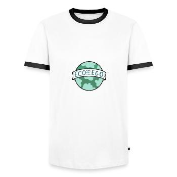 Eco Nicht Ego Ecofriendly und Aktivist Geschenk - Männer Kontrast-T-Shirt - Weiß/Schwarz - Vorne - AI Model Female 172 light (172cm) & AI Model Male 178 dark (178cm)