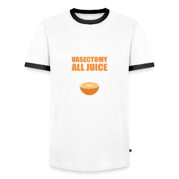 All juice pediatrician poison - Men's Ringer Shirt - white/black - Front - AI Model Female 172 light (172cm) & AI Model Male 178 dark (178cm)