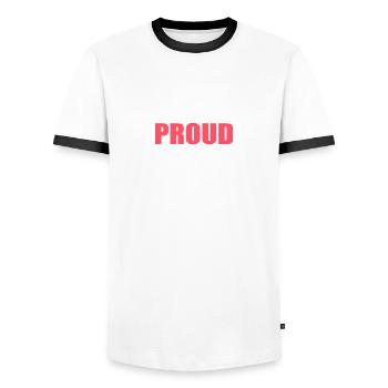 Fière Mère Scoute Aimante Mère Poison - T-shirt contrasté Homme - blanc/noir - Devant - AI Model Female 172 light (172cm) & AI Model Male 178 dark (178cm)