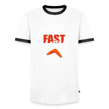 Quick Catch Attentive Person Poison - Men's Ringer Shirt - white/black - Front - AI Model Female 172 light (172cm) & AI Model Male 178 dark (178cm)