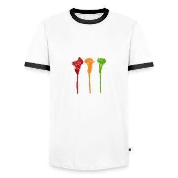 Schöne Tulpen Florist Gift - Männer Kontrast-T-Shirt - Weiß/Schwarz - Vorne - AI Model Female 172 light (172cm) & AI Model Male 178 dark (178cm)
