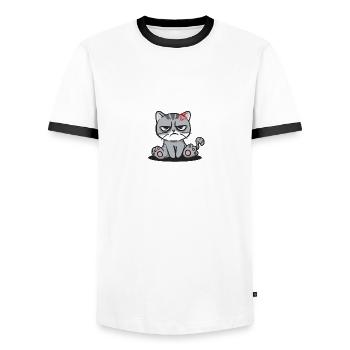 Élever mon mari tendu drôle de femme Humo - T-shirt contrasté Homme - blanc/noir - Devant - AI Model Female 172 light (172cm) & AI Model Male 178 dark (178cm)