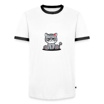 Slightly offensive sarcastic funny sarcasm - Men's Ringer Shirt - white/black - Front - AI Model Female 172 light (172cm) & AI Model Male 178 dark (178cm)