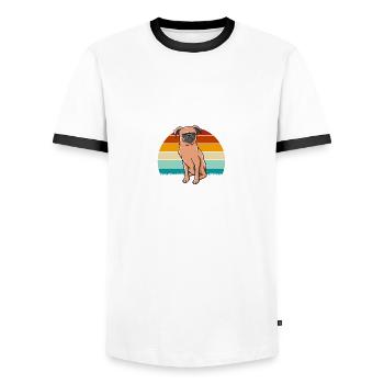 Je suis un végétalien social. J’évite sar - T-shirt contrasté Homme - blanc/noir - Devant - AI Model Female 172 light (172cm) & AI Model Male 178 dark (178cm)